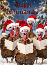 TURKEYS CHRISTMAS CARD WITH