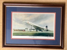 Concorde at Farnborough signed and framed print by Terry Harrison