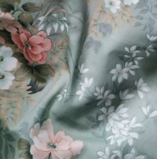 1 x Gorgeous Floral Fabric Remnant. Duck Egg Blue. 125 x 240cmL, 49 x 95"L