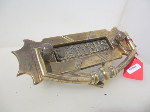 Victorian brass letterbox - victorian,