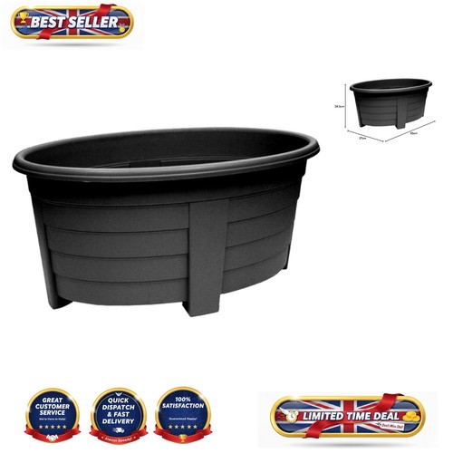 Large ebony oval planter 55cm - oval,