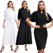 iEFiEL   Women Church Clergy Dress Half Sleeve Elegant Clergy Dress Costume Robe