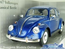 VOLKSWAGEN BEETLE MODEL CAR BLUE VW 1:24 SCALE OPENING PARTS LARGE CLASSIC K8