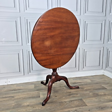 Antique Tilt Top Mahogany Georgian Occasional Tea Tripod Lamp Table Solid Wooden