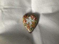 Limoges Heart Shaped  Hinged Trinket  Box