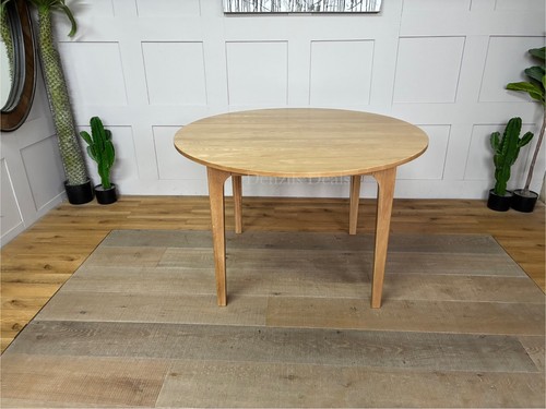 Oak round dining table 120cm - round,