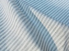 Candy Stripe Linen Fabric Light Cotton Material Ticking White Lines 150cm Wide
