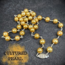 Cultured Pearl Necklace - Gold