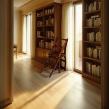 Solid Mahogany Library Step