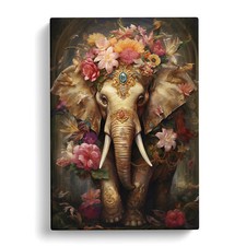 Elephant Baroque Canvas Wall Art Print Framed Picture Decor Living Room Bedroom