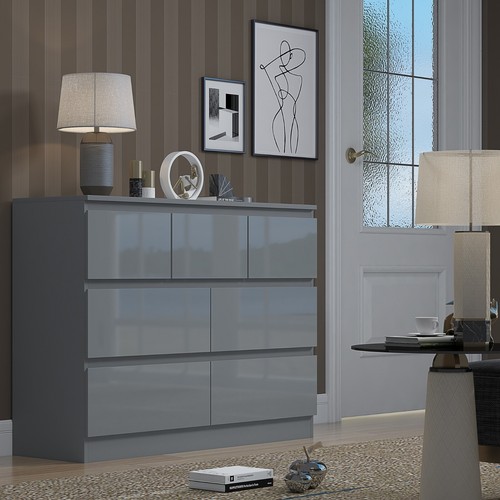 Gloss front chest drawers - front,