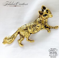 Golden Fox Brooch Pin Vintage