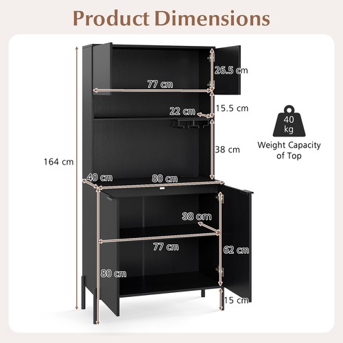 Kitchen black pantry - black, cabinet