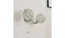 BHS Orchid Alice Glass Wall Light - Chrome