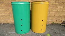 4 x 210L FIRE BIN / GARDEN INCINERATOR BIN / LARGE BURNER BIN INCL. POST