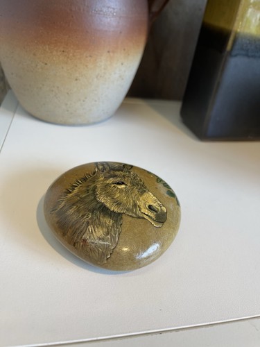 Vintage hand painted pebble - vintage,