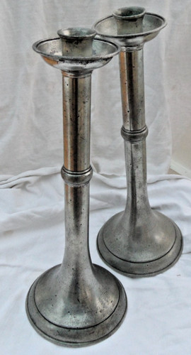 Pair large italian - italian, pewter
