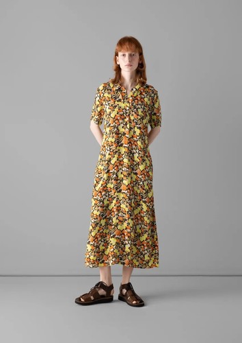 Toast hedgerow print crepe - toast,