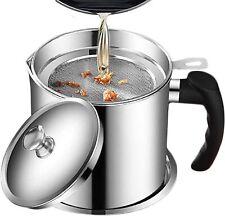 1.3L Oil Filter Storage Pot Grease Strainer Container Kitchen Cooking Tool