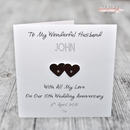 Personalised tin 10th wedding - tin,