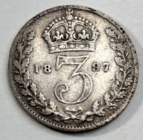1897 threepence silver - 1897,