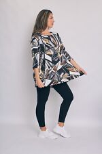 Women's Fashion 3/4 Sleeve JERSEY winter PRINTED Long Casual TOP Plus Sizes 8-26