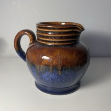 Vintage Denby Langley Drip Glaze Blue Brown Jug