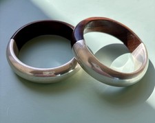 Chunky Wood & Silver Tone