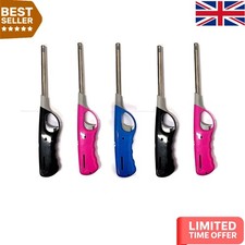 Luxury Pack of 5 Safety Gas Candle Lighters - 27cm Refillable Plastic BBQ Tools