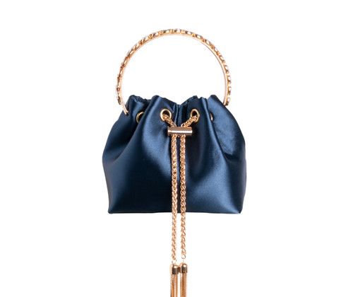 Navy coloured satin - coloured,
