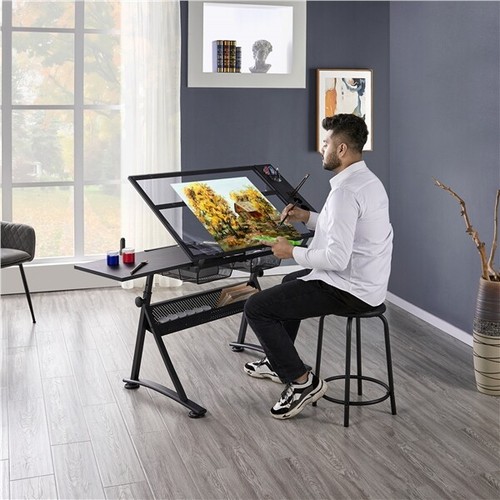 Adjustable glass drafting - glass,