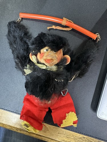 Antique monkey with real fur - real,