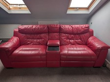 DFS Red Leather Power Recliner