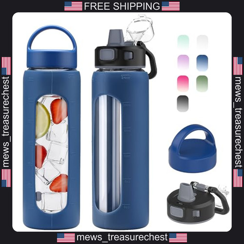 Glass water bottle - glass, 2