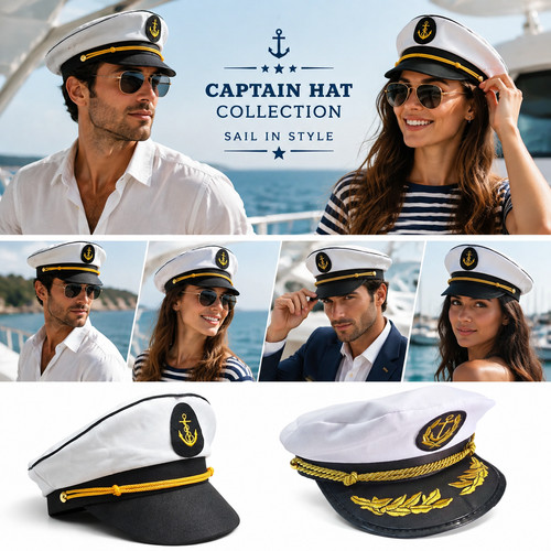 Navy captain hat - navy,