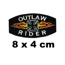 Outlaw Raider Bikers Rocker Iron Or Sew on Embroidered patch Jackets Jeans #492