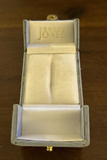 Vintage Ernest Jones Suede Ring Box Double Opening button clasp some wear