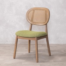 GREEN RATTAN DINING CHAIR
