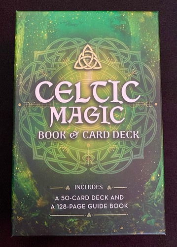 Celtic magic book card - book,