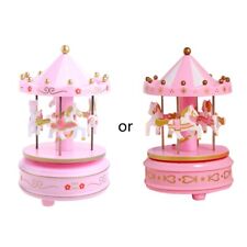 Merry-Go-Round Music Box with LED Light Musical Carousel Horse Toy Birthday Gift