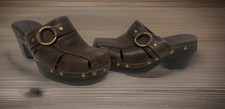 Clarks Brown Leather Clog