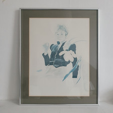 Vintage David Hockney Celia Print By Petersburg Press, Silver Framed.