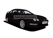 HONDA INTEGRA TYPE R DC2 GRAPHIC CAR ART PRINT (SIZE A3). PERSONALISE IT! 
