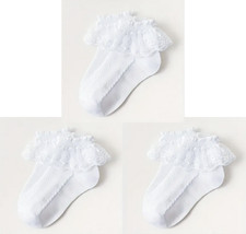 3x Flower Girls White Ankle