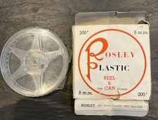 Rosley 8mm Plastic Film Reel & Can – 200ft – Vintage Boxed