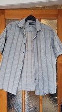 Men's M & S Blue Harbour Soft Touch Grey Mix Shirt Short Sleeve 44 - 46in Chest