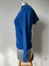 Marks and Spencer cobalt blue 100% pure cashmere hoodie jumper size S