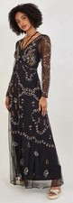 Monsoon Evangelina Embellished Ladies Maxi Dress Black Size 22 BNWT
