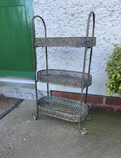 Verdigris three tier plant