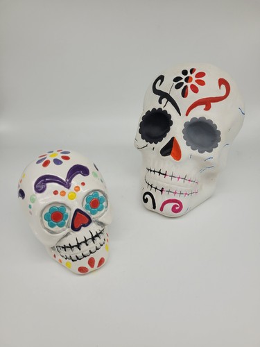 Ceramic skulls hand painted - ceramic,